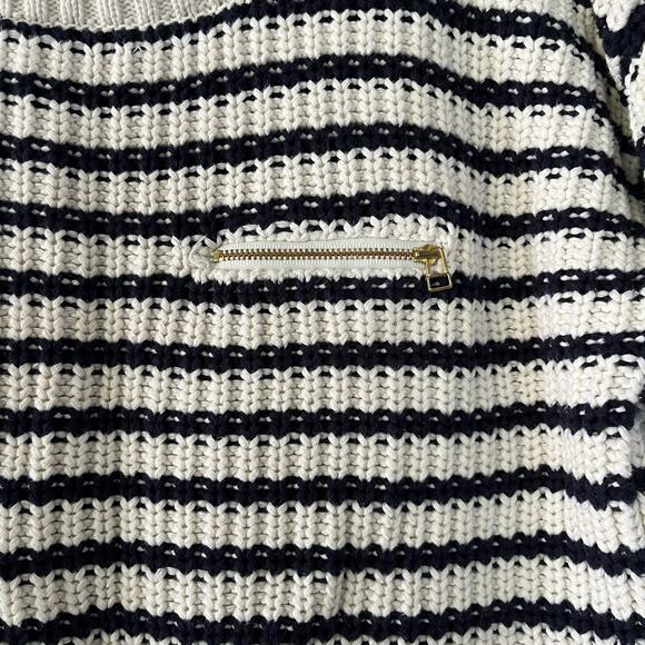 Tommy Hilfiger Women's Size Medium Knit Navy White Cropped Sweater Capsule - Picture 3 of 5